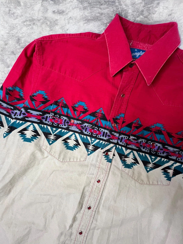 Vintage Wrangler Navajo Aztec Western Shirt XL