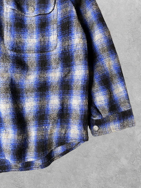 Vintage 90s Recycled Wool Flannel Overshirt Large