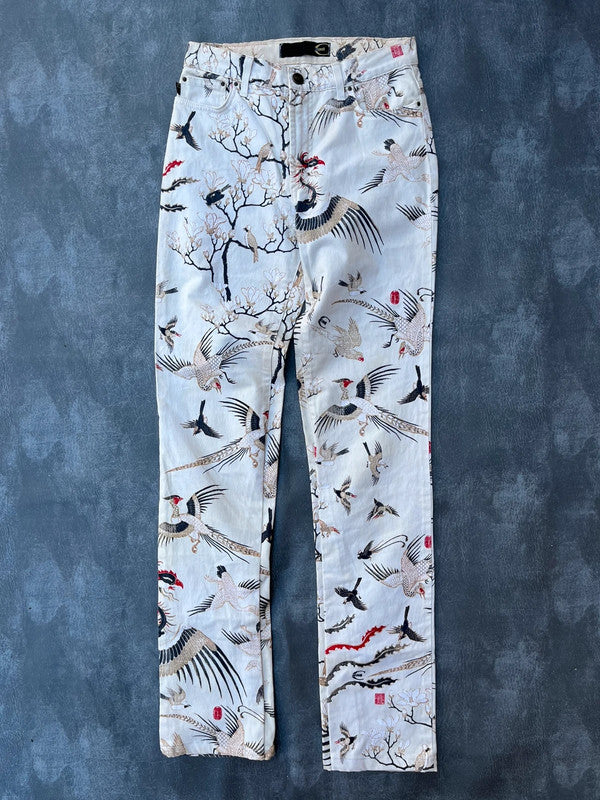 Just Cavalli Japanese Print Trousers 28”