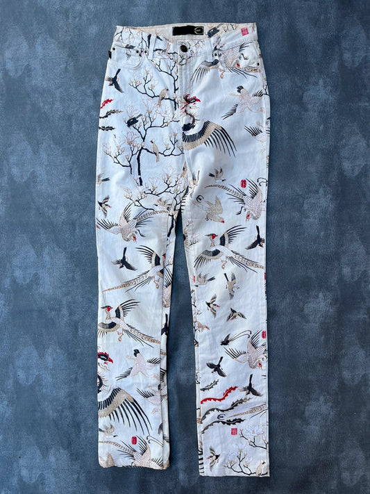 Just Cavalli Japanese Print Trousers 28”