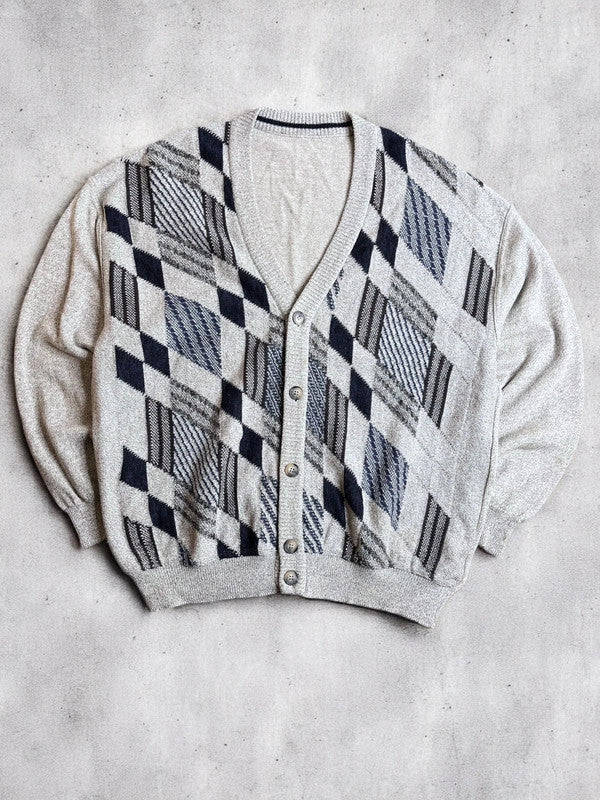 Vintage Grunge Checkerboard Cardigan XL