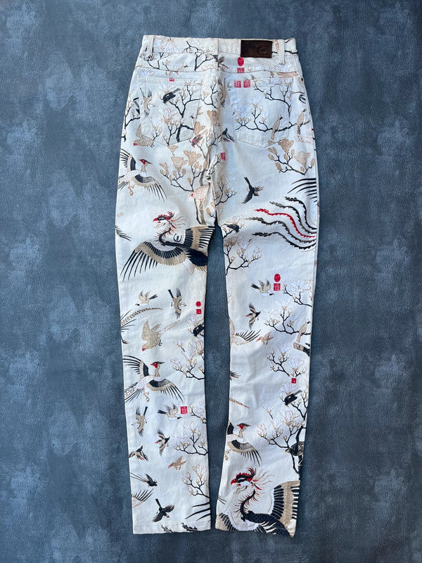 Just Cavalli Japanese Print Trousers 28”