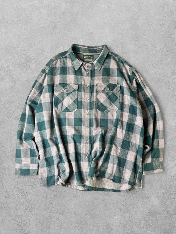 Vintage Heavyweight Flannel Shirt Green 5XL