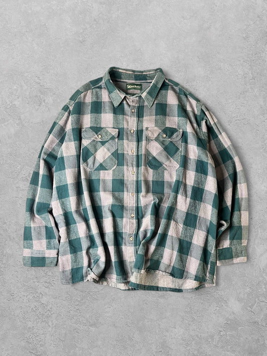 Vintage Heavyweight Flannel Shirt Green 5XL