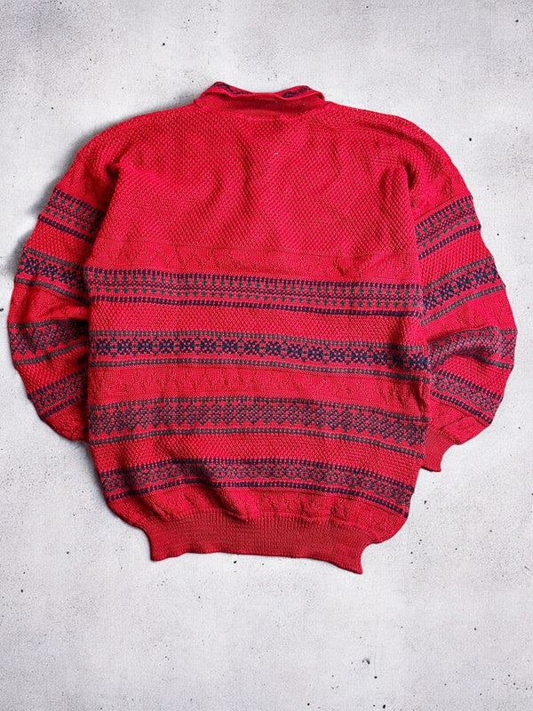 Vintage Cosby Knit Polo Neck Jumper XL