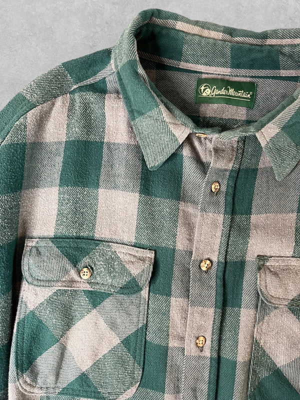 Vintage Heavyweight Flannel Shirt Green 5XL