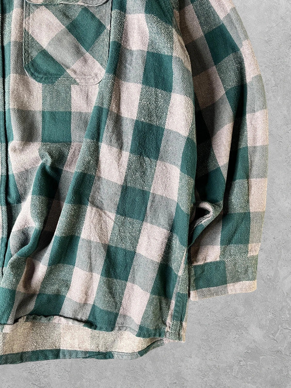 Vintage Heavyweight Flannel Shirt Green 5XL