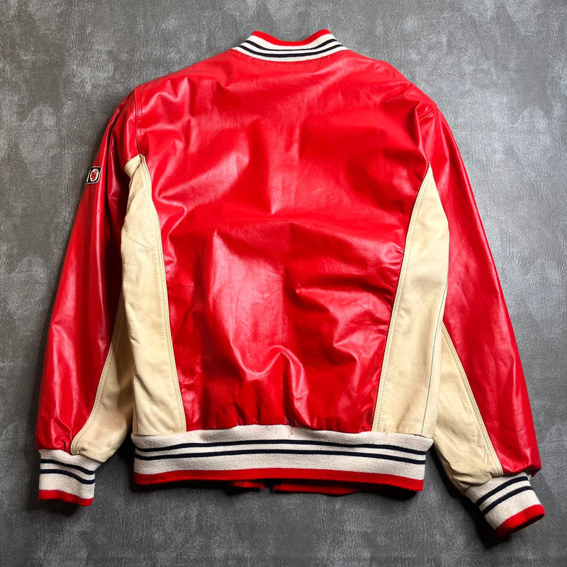 Fila Vintage Varsity Leather & PVC Jacket Large