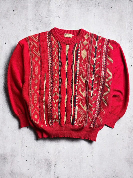 Vintage Red Cosby Grunge Knit Jumper Medium