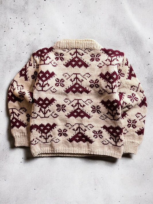 Beautiful Vintage Hand Knit Winter Jumper Small