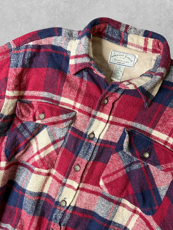 Vintage Padded Flannel Lumberjack Shirt Large