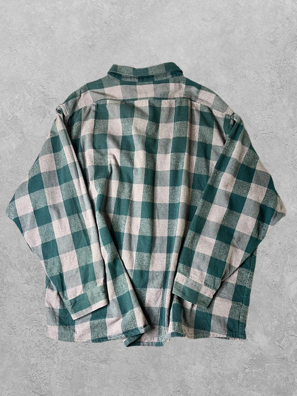 Vintage Heavyweight Flannel Shirt Green 5XL