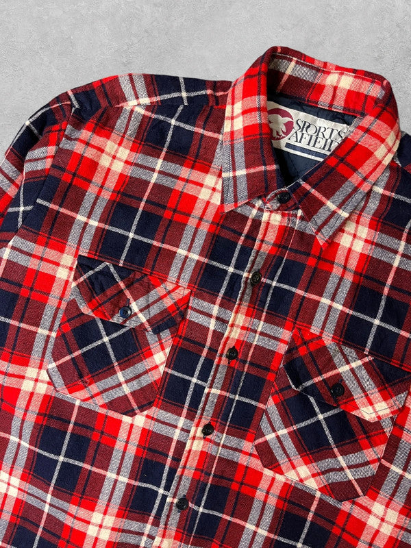 Vintage 90s Flannel Padded Overshirt XL