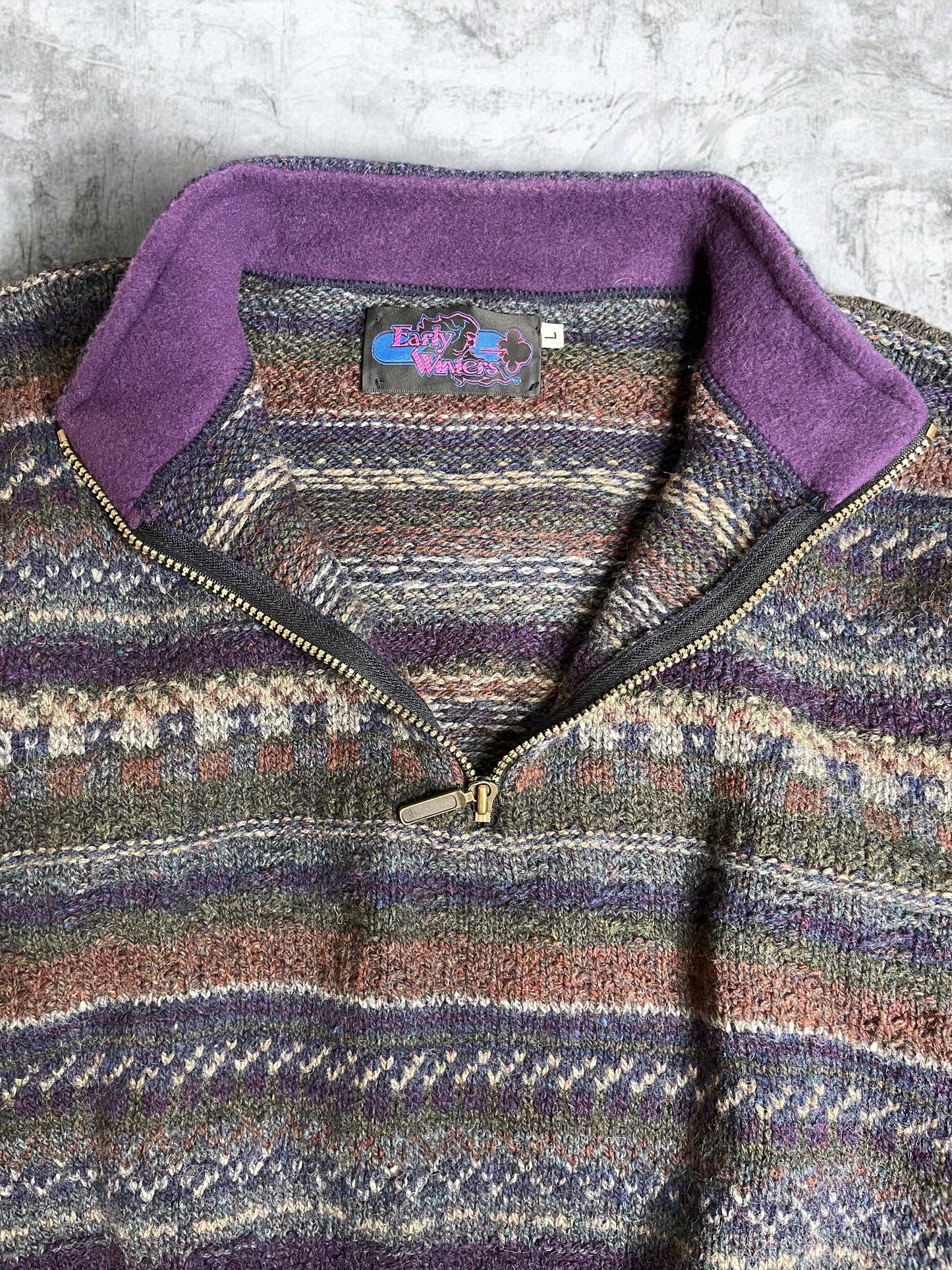 Vintage Early Winters Made in USA Wool Knit Sweater Large