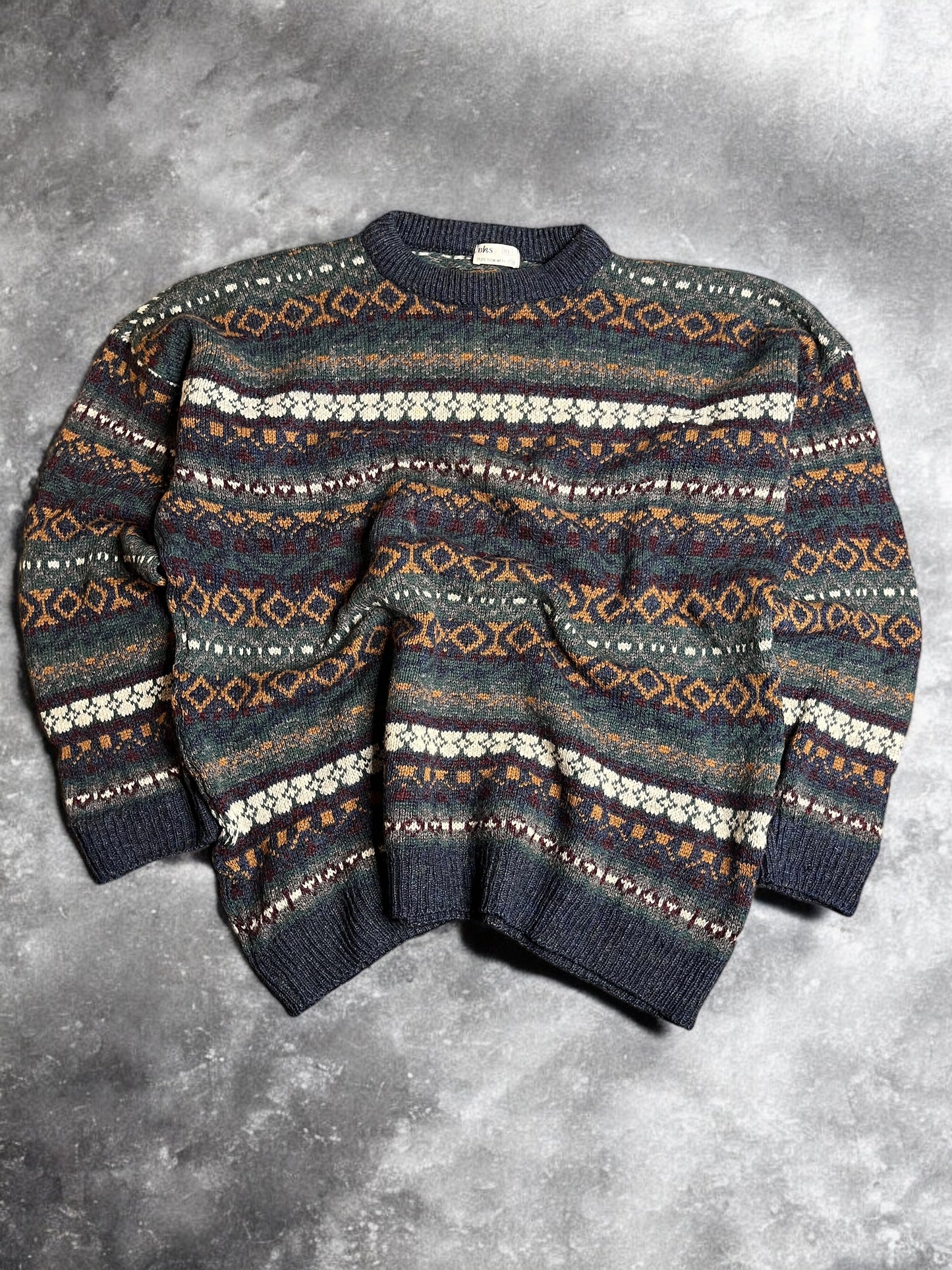 Vintage BHS Fairisle Wool Sweater XL