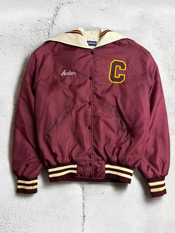 Vintage Cheerleader Varsity Bomber Jacket Large