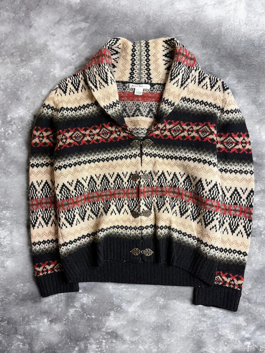 Vintage Wool Pattern Knit Aztec Sweater Autumn Large