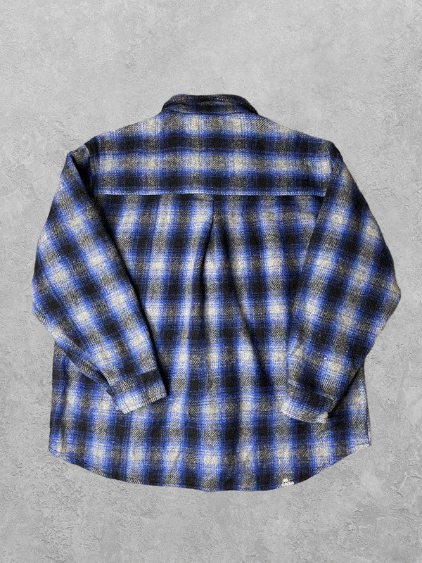 Vintage 90s Recycled Wool Flannel Overshirt Large