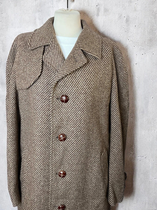 Aquascutum Brown Wool Trench Coat