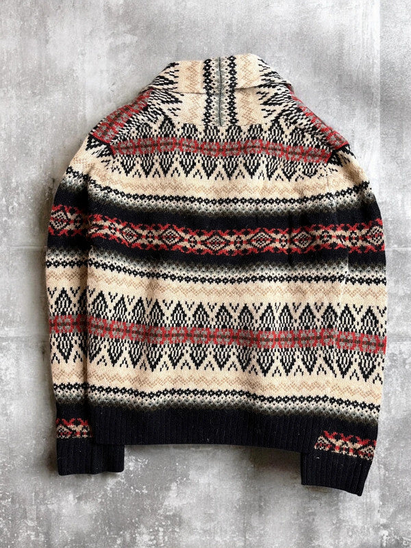 Vintage Wool Pattern Knit Aztec Sweater Autumn Large