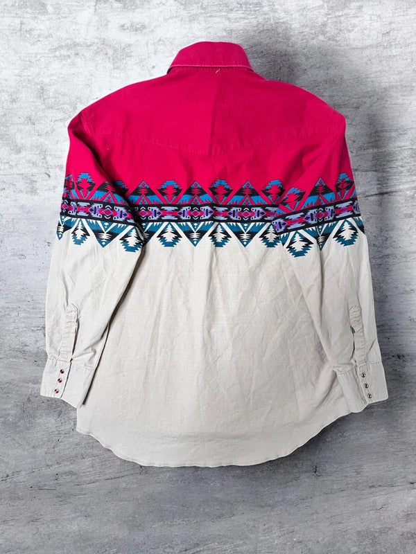 Vintage Wrangler Navajo Aztec Western Shirt XL