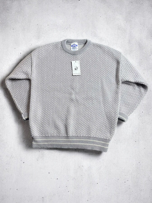 Scottish Wool Knit Crewneck Sweater Large