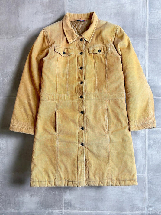 Y2K Corduroy Long Coat Large